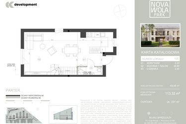 Rzut - Dom na sprzedaż 4 pokoje o powierzchni 113,32 m² - numer 10E w Nova Wola Park II