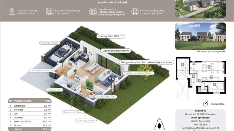 Rzut - Dom na sprzedaż 5 pokoi o powierzchni 159,9 m² - numer B w Akcent 42