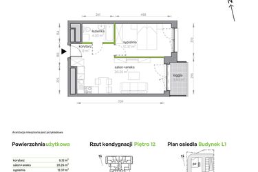 Rzut - Mieszkanie na sprzedaż 2 pokoje o powierzchni 41,74 m² - numer L1/12/120 w Legnicka Vita