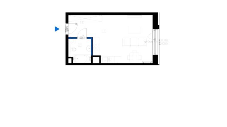 Rzut - Mieszkanie na sprzedaż 1 pokój o powierzchni 30,86 m² - numer 154 w Folwark Scheiblera