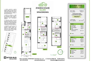 Rzut - Dom na sprzedaż 5 pokoi o powierzchni 144,4 m² - numer 23/2 w Parkowe Kliny