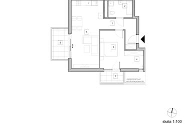 Rzut - Mieszkanie na sprzedaż 2 pokoje o powierzchni 53,65 m² - numer C1_2 w ATAL Zawiślańska