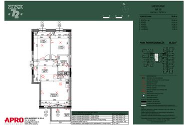 Rzut - Mieszkanie na sprzedaż 3 pokoje o powierzchni 59,22 m² - numer 19 w Wspólnota Mieszkaniowa Gajowa 72