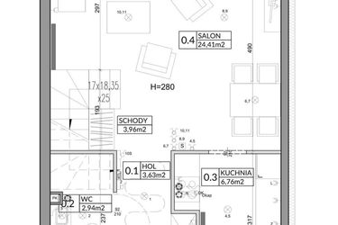 Rzut - Dom na sprzedaż 4 pokoje o powierzchni 83,33 m² - numer 17A w Nova Magdalenka 6