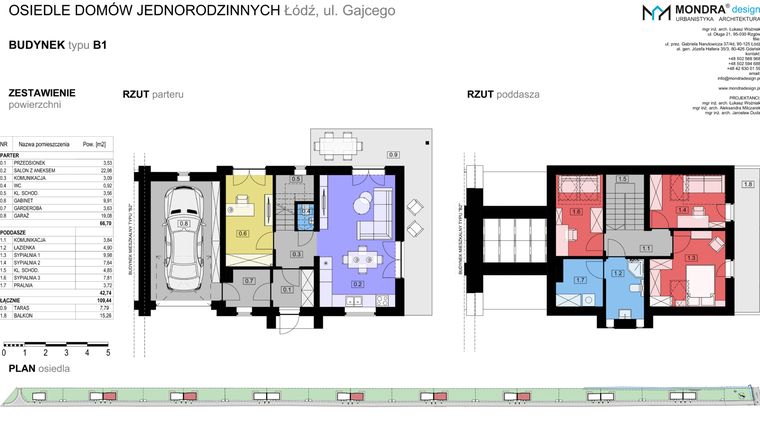 Rzut - Dom na sprzedaż 5 pokoi o powierzchni 109,44 m² - numer 228G w Osiedle Gajcego