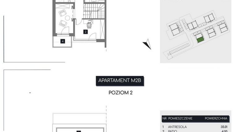 Rzut - Mieszkanie na sprzedaż 3 pokoje o powierzchni 109,08 m² - numer M2B w Rudava Park