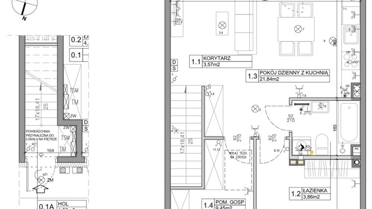 Rzut - Mieszkanie na sprzedaż 3 pokoje o powierzchni 58,82 m² - numer 84 w Manufaktura Marki 2 etap IV