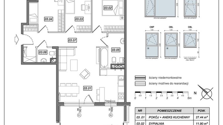 Rzut - Mieszkanie na sprzedaż 4 pokoje o powierzchni 81,64 m² - numer 8.A.03 w Urzeka bud. 8