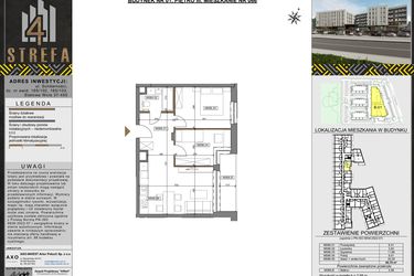 Rzut - Mieszkanie na sprzedaż 3 pokoje o powierzchni 50,79 m² - numer M066 w Strefa 4