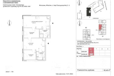 Rzut - Mieszkanie na sprzedaż 4 pokoje o powierzchni 62,46 m² - numer 4 w RZ21