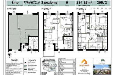 Rzut - Mieszkanie na sprzedaż 6 pokoi o powierzchni 114,15 m² - numer 26B/2 w Zielone Alejki etap II