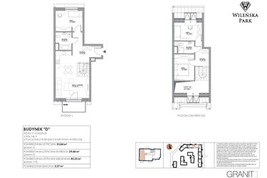Rzut - Mieszkanie na sprzedaż 3 pokoje o powierzchni 83,32 m² - numer D9 w Wileńska Park