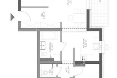 Rzut - Mieszkanie na sprzedaż 3 pokoje o powierzchni 76,26 m² - numer M15 w SiemaNovi