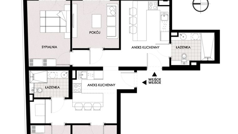 Rzut - Mieszkanie na sprzedaż 4 pokoje o powierzchni 88,93 m² - numer 2C w Skrzyneckiego 15-17
