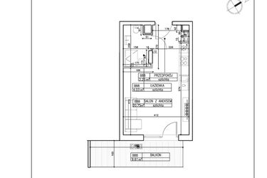 Rzut - Mieszkanie na sprzedaż 1 pokój o powierzchni 27,03 m² - numer B88 w Symfonia - Chodkiewicza 9