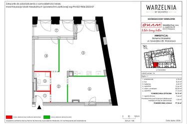 Rzut - Mieszkanie na sprzedaż 3 pokoje o powierzchni 76,15 m² - numer M014 w Warzelnia by Bohema