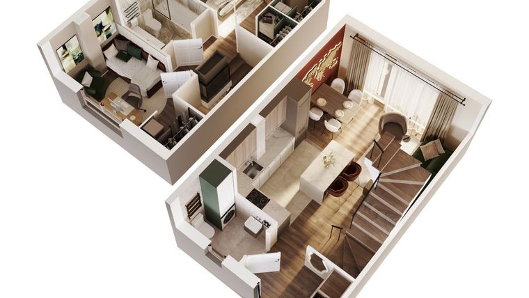 Rzut - Dom na sprzedaż 3 pokoje o powierzchni 60,54 m² - numer 8A w Osiedle Stokrotki