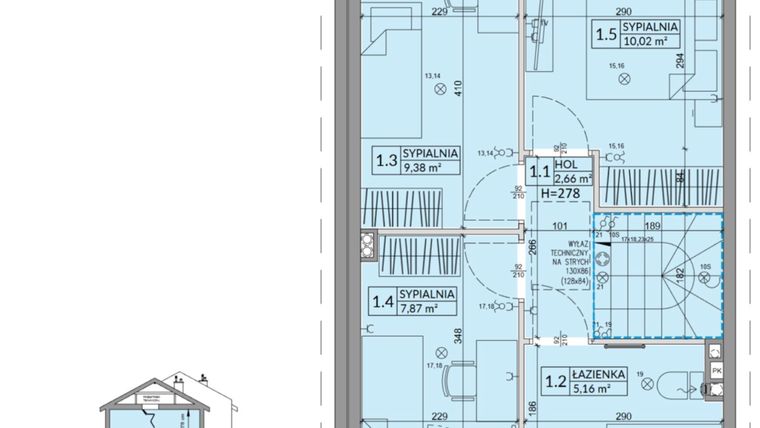 Rzut - Dom na sprzedaż 4 pokoje o powierzchni 77,99 m² - numer 38A w Osiedle Słoneczne etap IV