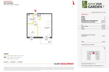 Rzut - Mieszkanie na sprzedaż 2 pokoje o powierzchni 40,27 m² - numer 51 w Nova Viva Garden 7