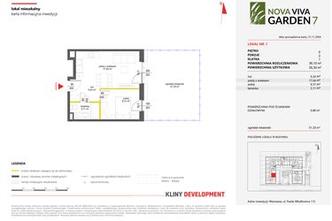Rzut - Mieszkanie na sprzedaż 2 pokoje o powierzchni 36,1 m² - numer 2 w Nova Viva Garden 7