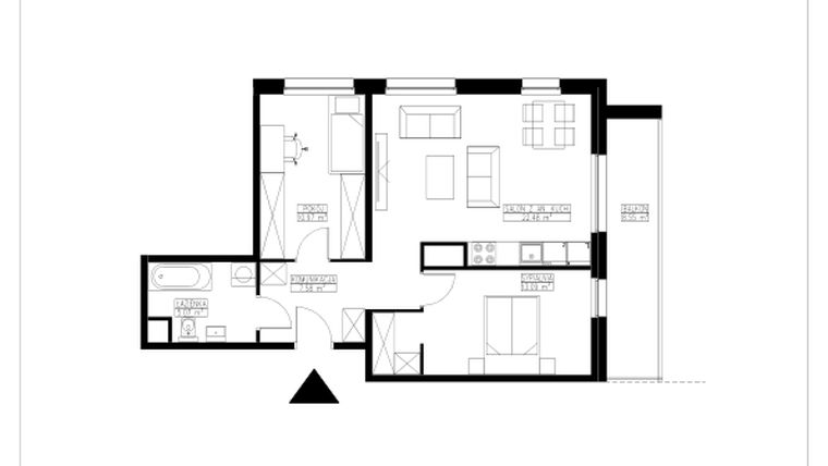 Rzut - Mieszkanie na sprzedaż 3 pokoje o powierzchni 59,19 m² - numer B4.7 w Stacja Augustów B