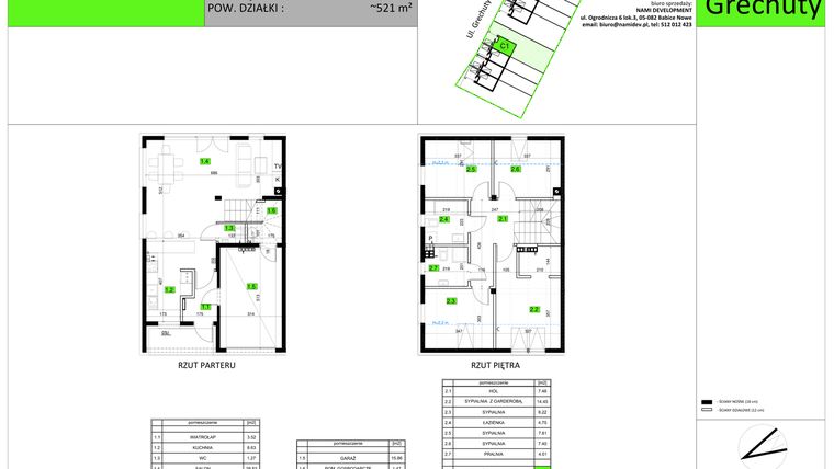 Rzut - Dom na sprzedaż 5 pokoi o powierzchni 114,19 m² - numer C1 w Osiedle Grechuty