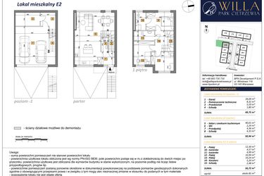 Rzut - Dom na sprzedaż 4 pokoje o powierzchni 151 m² - numer E2 w Osiedle Willa Park Cietrzewia