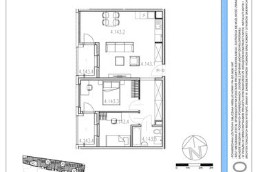 Rzut - Mieszkanie na sprzedaż 3 pokoje o powierzchni 60,48 m² - numer M143 w Osiedle Piltza etap X