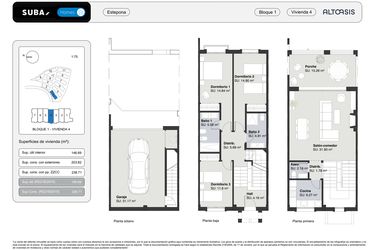 Rzut - Dom na sprzedaż 3 pokoje o powierzchni 238,71 m² - numer 4 w Altoasis