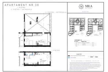 Rzut - Mieszkanie na sprzedaż 2 pokoje o powierzchni 87,28 m² - numer 39 w Miła Resort