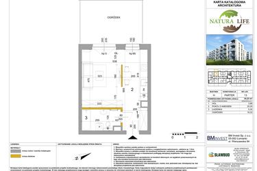 Rzut - Mieszkanie na sprzedaż 1 pokój o powierzchni 34,24 m² - numer H.13 w Osiedle Natura Life budynki GHI