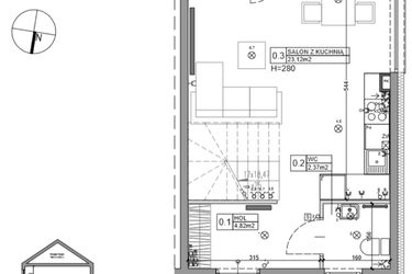 Rzut - Dom na sprzedaż 3 pokoje o powierzchni 65,15 m² - numer 11 w Zielone Ogrody etap II