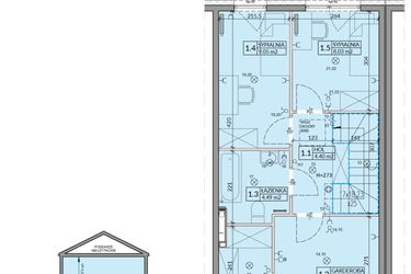 Rzut - Mieszkanie na sprzedaż 4 pokoje o powierzchni 82,75 m² - numer 53B w Domy na Witosa etap 2A i 2B