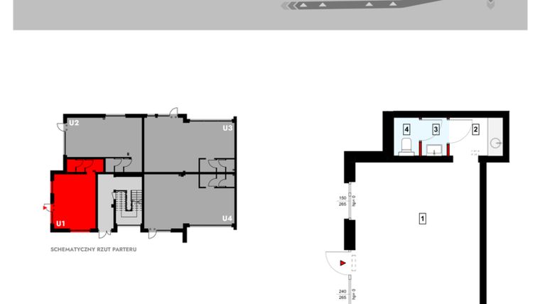 Rzut - Lokal użytkowy na sprzedaż 1 pokój o powierzchni 36,47 m² - numer Z1_U1 w Osiedle Malarska etap IV