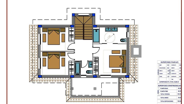 Rzut - Dom na sprzedaż 4 pokoje o powierzchni 150 m² - numer 150 w Domy w Prado - 64110208