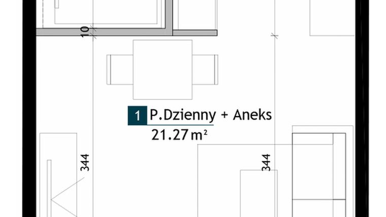 Rzut - Mieszkanie na sprzedaż 1 pokój o powierzchni 25,73 m² - numer AD0203 w Viva Cité 2