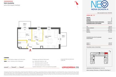 Rzut - Mieszkanie na sprzedaż 3 pokoje o powierzchni 50,59 m² - numer 105 w Neo Nova Ochota 4