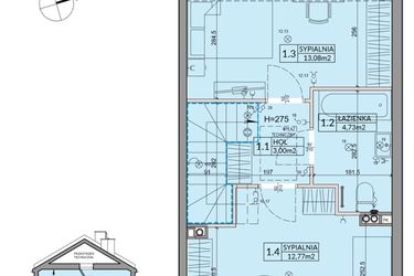 Rzut - Dom na sprzedaż 3 pokoje o powierzchni 72,53 m² - numer 31B w Nova Magdalenka 7 etap IV-VI