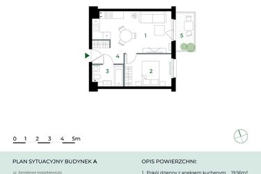 Rzut - Mieszkanie na sprzedaż 2 pokoje o powierzchni 37,04 m² - numer M15 w Park-Wojszyce