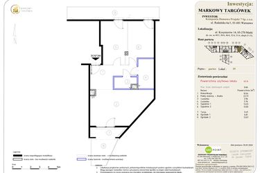 Rzut - Mieszkanie na sprzedaż 3 pokoje o powierzchni 68,36 m² - numer 19 w Markowy Targówek