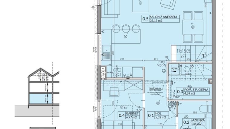 Rzut - Dom na sprzedaż 6 pokoi o powierzchni 149,53 m² - numer 5A w Wille przy Lesie