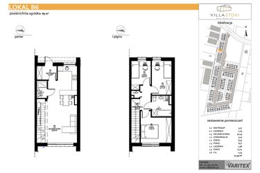 Rzut - Dom na sprzedaż 4 pokoje o powierzchni 71,55 m² - numer B6 w Villa Stoki (domy)