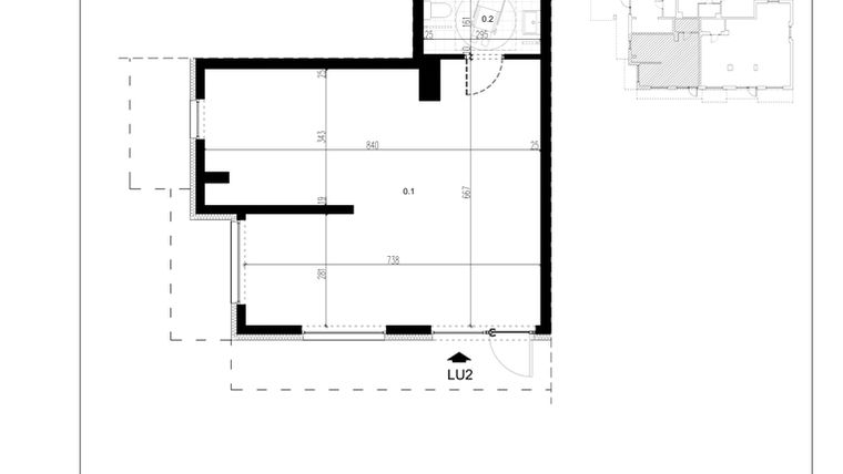 Rzut - Lokal użytkowy na sprzedaż 1 pokój o powierzchni 54,65 m² - numer LU2 w Trybuny Ludów 3