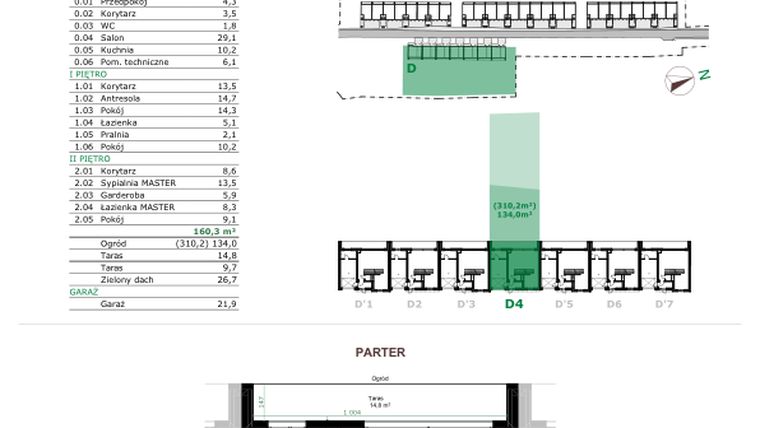 Rzut - Dom na sprzedaż 5 pokoi o powierzchni 160,3 m² - numer D.4 w Dębowe Zacisze