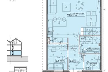 Rzut - Dom na sprzedaż 6 pokoi o powierzchni 149,53 m² - numer 8B w Wille przy Lesie