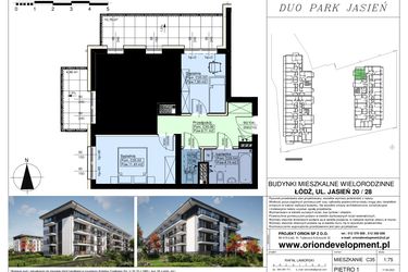 Rzut - Mieszkanie na sprzedaż 3 pokoje o powierzchni 52,12 m² - numer C35 w Duo Park