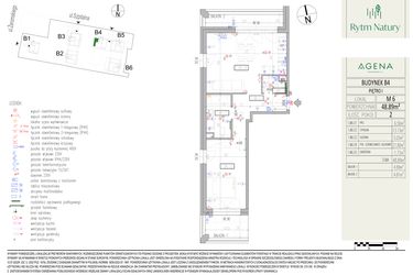 Rzut - Mieszkanie na sprzedaż 2 pokoje o powierzchni 48,89 m² - numer B4M6 w Rytm Natury