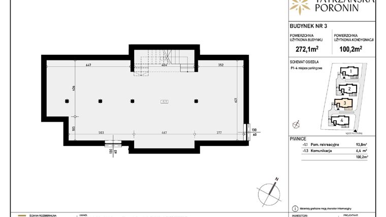Rzut - Dom na sprzedaż 5 pokoi o powierzchni 272,1 m² - numer B3 w Poronin Tatrzańska