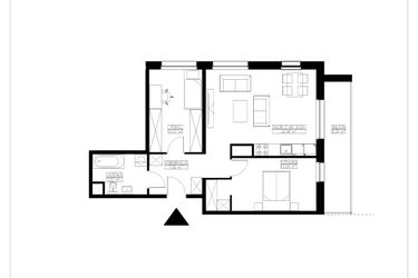 Rzut - Mieszkanie na sprzedaż 3 pokoje o powierzchni 59,19 m² - numer B5.7 w Stacja Augustów B