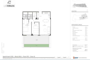 Rzut - Mieszkanie na sprzedaż 2 pokoje o powierzchni 133 m² - numer B4.P01 w Las Terrazaz de Macenas